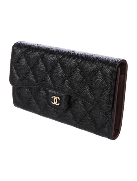 chanel trifold wallet black caviar|Chanel 2017 Caviar Trifold Wallet .